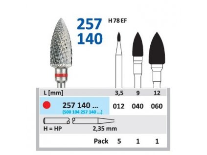 Tvrdokovová fréza - plamínek, 257140, průměr 2,3mm