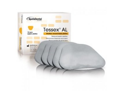 Tessex AL - šelakové bazální destičky s příměsí hliníku, pro horní čelist