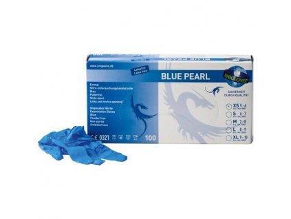 BLUE PEARL - nitrilové vyšetřovací rukavice, modrá, 100ks