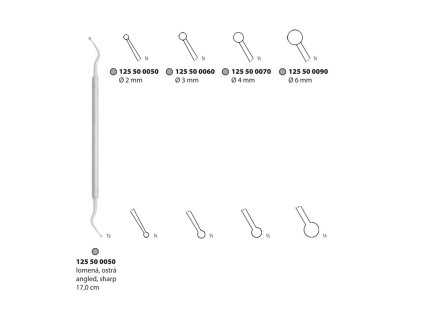 MEDIN Lžička oboustranná lomená ostrá, 17cm 3mm