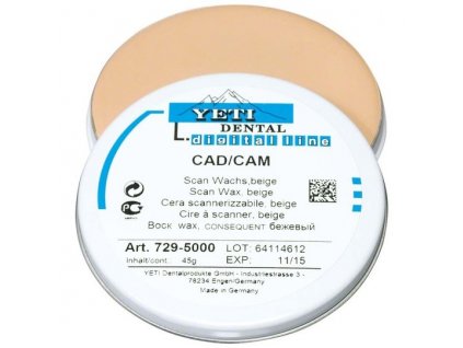 YETI CAD/CAM skenovací vosk, béžový, 45g