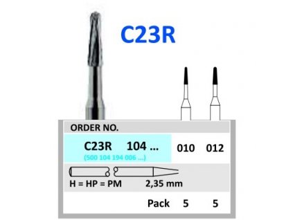 HORICO tvrdokovový vrtáček - kónus zakulacený, C23R104, průměr 1,2mm