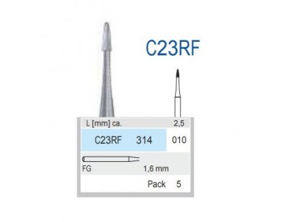 HORICO tvrdokovový vrtáček - kónus zakulacený, C23RF314 (FG), ø 1mm