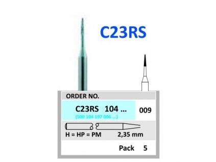 HORICO tvrdokovový vrtáček - kónus zakulacený, C23RS, průměr 0,9mm