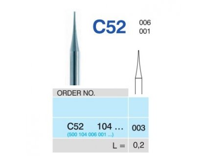 HORICO tvrdokovový vrtáček - špička, C52104, průměr 0,3mm