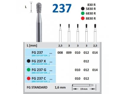 HORICO brousek diamantovaný - hruška, FG237