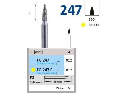 HORICO brousek diamantovaný - plamínek, FG247