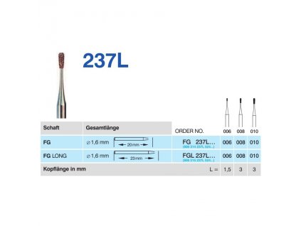 HORICO brousek diamantovaný - hruška, FGL237L