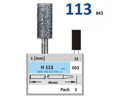 HORICO diamantový brousek - cylindr, H113, průměr 5,3mm, normal