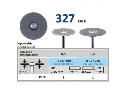 Diamantový disk - oboustranně sypaný, H327, průměr 1,9cm, normal