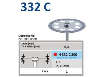 Diamantový disk - oboustranně sypaný, H332, průměr 3cm, jemná