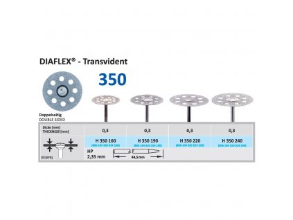 Diamantový disk DIAFLEX Transvident - oboustranně sypaný, 1,6cm, normal