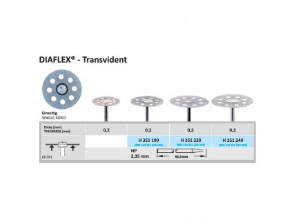 Diamantový disk DIAFLEX Transvident - sypaný ze spodu, 1,9cm, normal