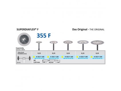 Diamantový disk SUPERDIAFLEX F - oboustranně sypaný, 1,6cm, extra jemná