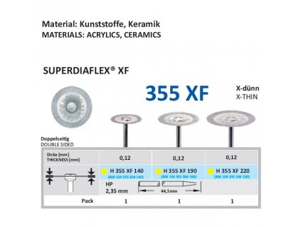 Diamantový disk SUPERDIAFLEX XF - oboustranně sypaný, 1,4cm, extra jemná