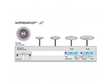 Diamantový disk SUPERDIAFLEX C - sypaný ze spodu, 2,2cm, jemná