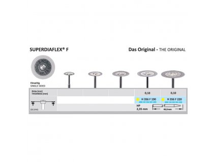 Diamantový disk SUPERDIAFLEX F - sypaný ze spodu, 2,2cm, extra jemná