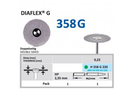 Diamantový disk DIAFLEX G - oboustranně sypaný, H358G, 2,2cm, hrubá