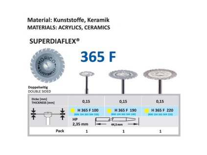 Diamantový disk SUPERDIAFLEX - oboustranně sypaný, H365, 1cm, extra jemná