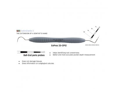 InstruDents - parodontální sonda 23-CP12 (ball end)