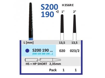 Tvrdokovová fréza - kónus zakulacený, S200190, průměr 2,3mm, S200190023/2