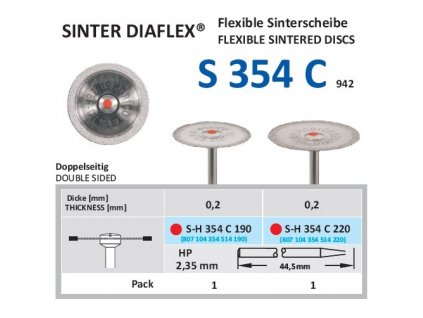 Disk ze sintrovaných diamantů - oboustranně sypaný, SH354, 2,2cm, jemná