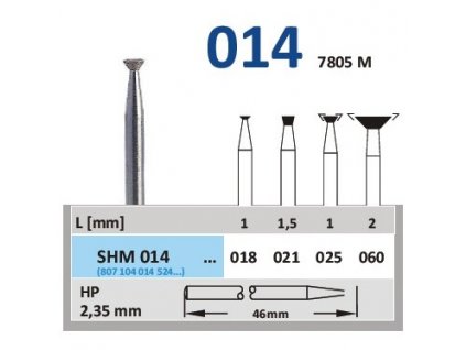 Sintrovaný diamant - obrácený kónus, SHM014, průměr 6mm, normal