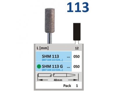 Sintrovaný diamant - cylindr, SHM113, průměr 5mm, normal