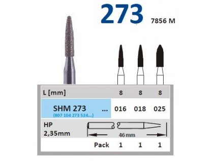 Sintrovaný diamant - plamínek, SHM273, průměr 1,6mm, zrnitost normal