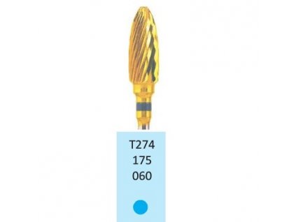 Tvrdokovová fréza s titanovou vrstvou - plamínek, T274175, průměr 6mm