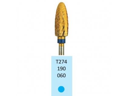 Tvrdokovová fréza s titanovou vrstvou - kónus zakulacený, T274190, 6mm