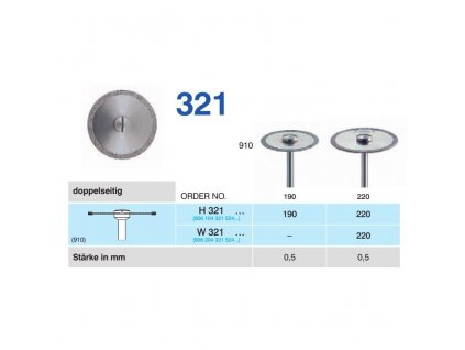 Diamantový disk - oboustranně sypaný, W321, průměr 2,2cm, normal