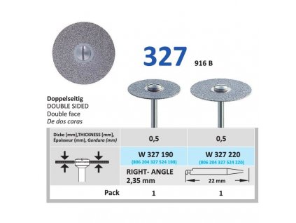 Diamantový disk - oboustranně sypaný, W327, průměr 1,9cm, normal