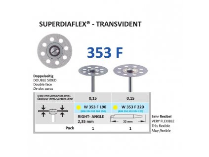 Diamantový disk SUPERDIAFLEX TRANSVIDENT - oboustranně sypaný, 1,9cm, extra jemná