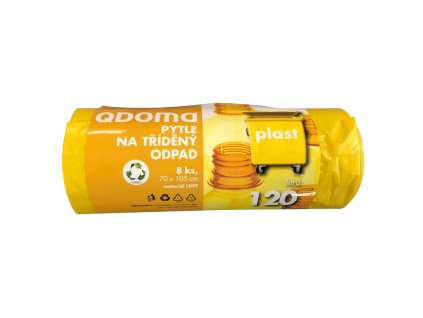 Q-pytle na tříděný odpad PLAST, LD 120l, žluté typ 50