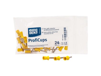 OMNI ProfiCups - gumové lešticí kalíšky, žluté, tvrdé