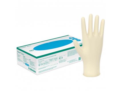 Vyšetřovací rukavice latexové, bílé, 100ks, nepudrované
