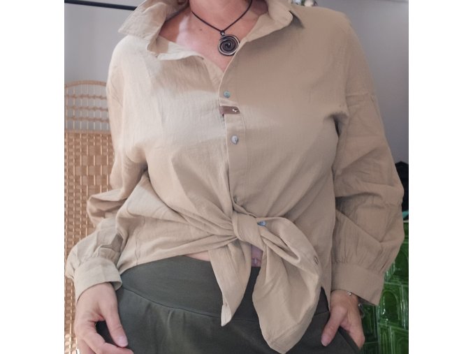 Košile - over size len+bavlna