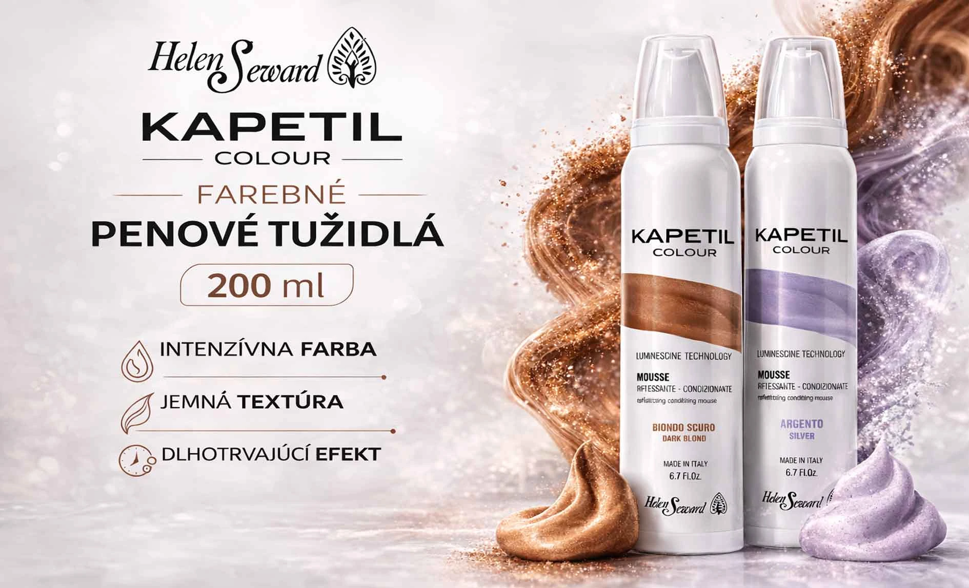 Kapetil farebné penové tužidlá