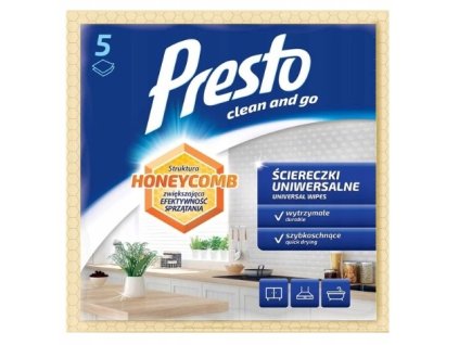 PRESTO CLEAN suché obrúsky -  UNIVERZÁLNE ŽLTÉ 5 ks