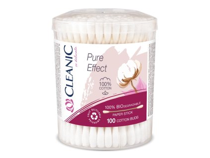 Vatové tyčinky vo valci Cleanic PURE EFFECT 100 ks