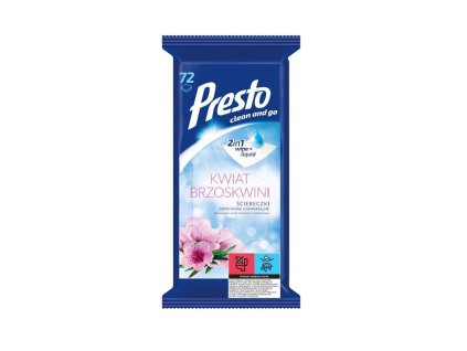 PRESTO CLEAN vlhčené utierky - BROSKYŇA 72 ks