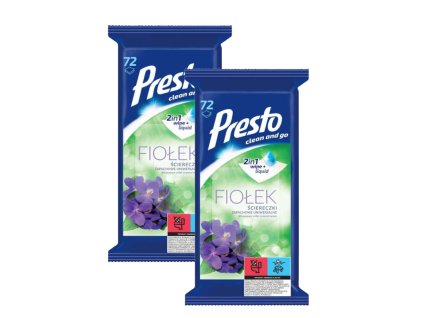PRESTO CLEAN vlhčené utierky - FIOLEK 72 ks (2 ks)