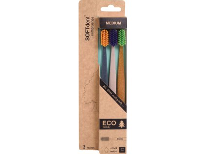Zubná kefka SOFTdent ECO MEDIUM 3 kusy
