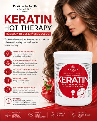 KALLOS KERATIN HOT THERAPY Hĺbková regenerácia vlasov s extraktom z červenej papriky Doprajte svojim vlasom intenzívnu...