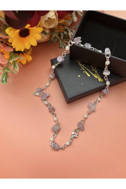 Choker náhrdelník Ametyst
