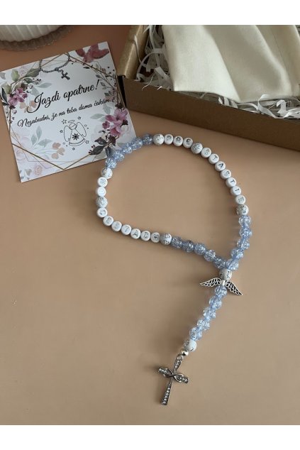 Ruženec do auta s textom a v darčekovom balení