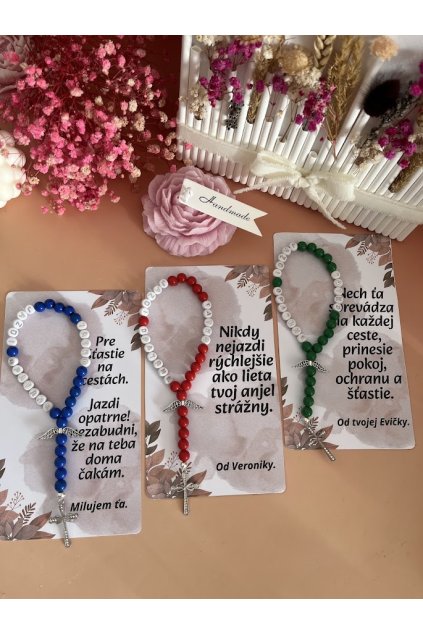 Mini ruženec - Tatko jazdi opatrne - rôzne farby a texty