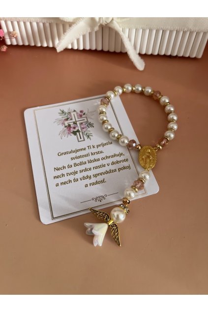 Ruženec ku krstu v darčekovom balení