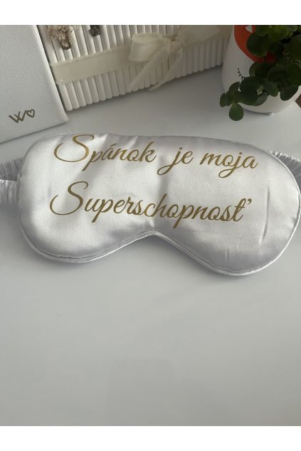 Maska na oči na spanie s vlastným textom - biela